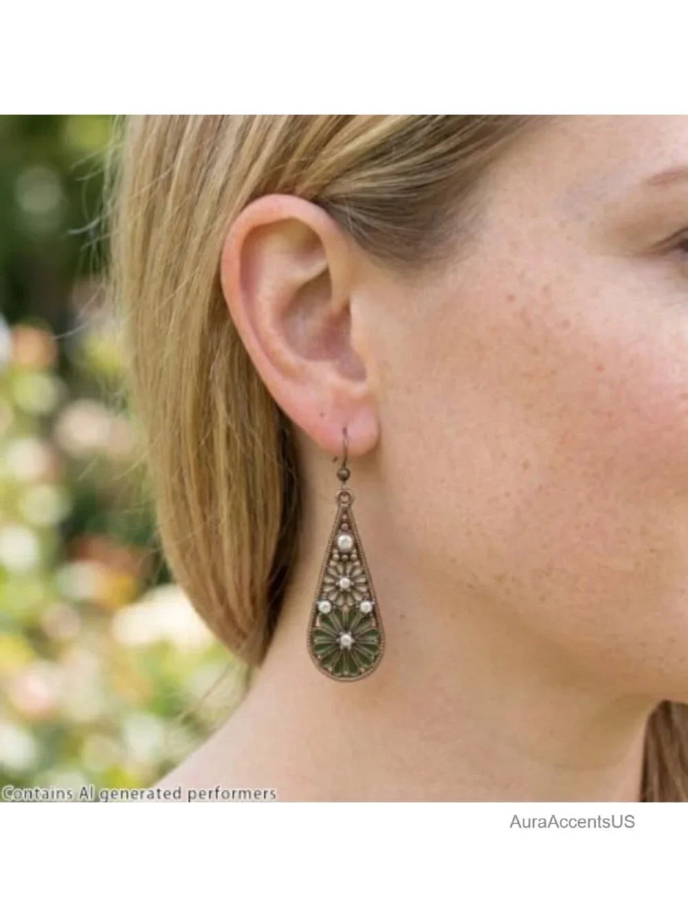 4 Pairs Boho Teardrop Dangle Earrings, Floral Statement Set, Enamel Hook